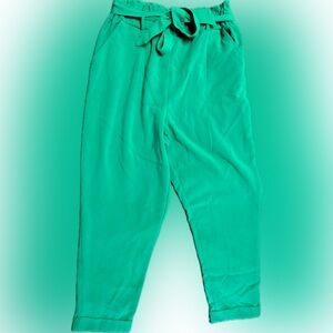 SO paper bag waist tie pants